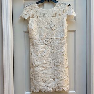 White lace mid length dress